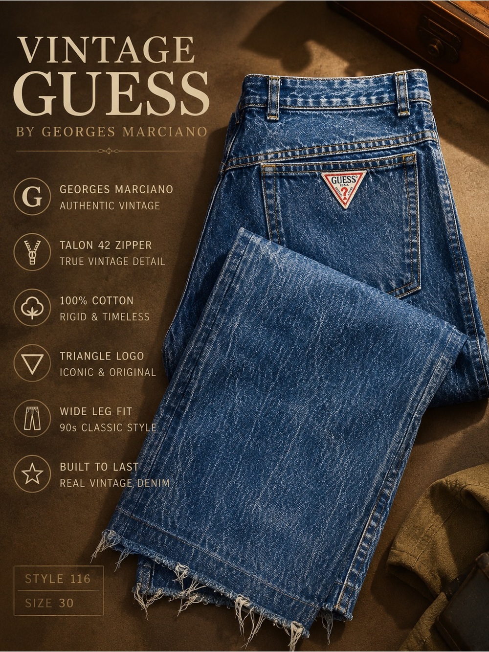 Vtg 80s Guess Georges Marciano Men Style 116 Jeans Blue Acid Wash Talon Fly
